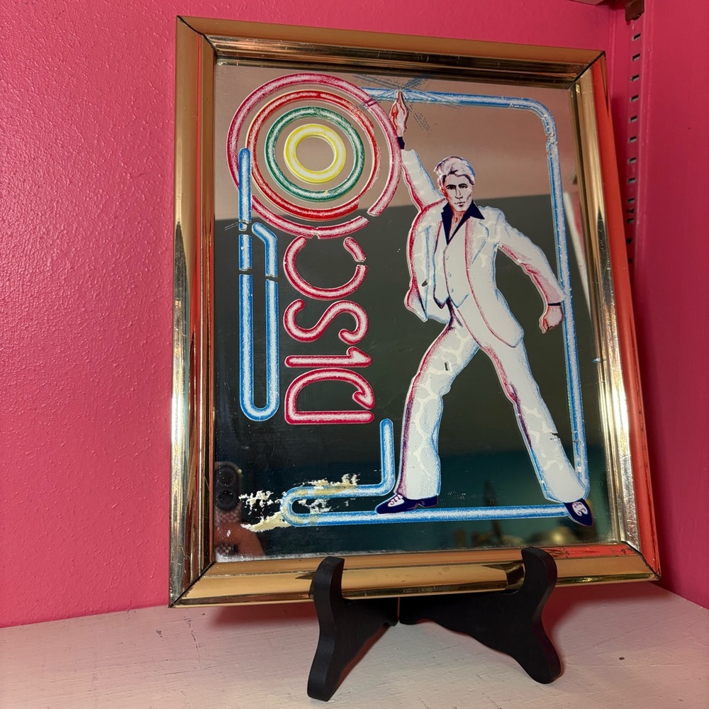 John Travolta Disco Wall Hanging Framed Mirror Art Dancing Saturday Night Fever - Picture 3 of 10